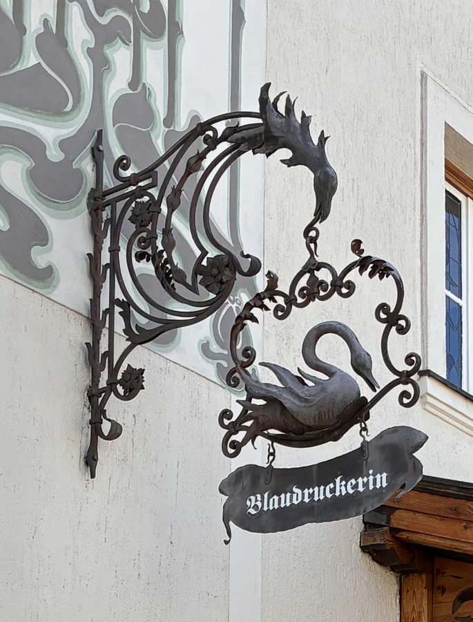 Eingangsschild der Blaudruckerei